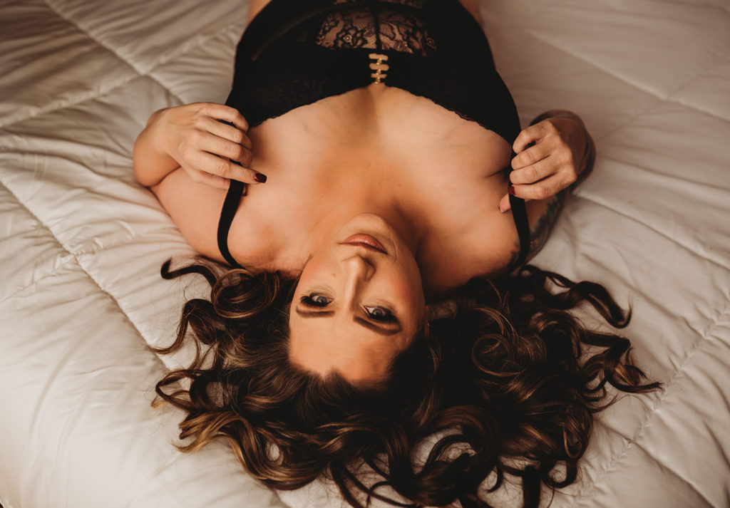 Folsom boudoir session with natural light posing at Limitless Boudoir near Sacramento